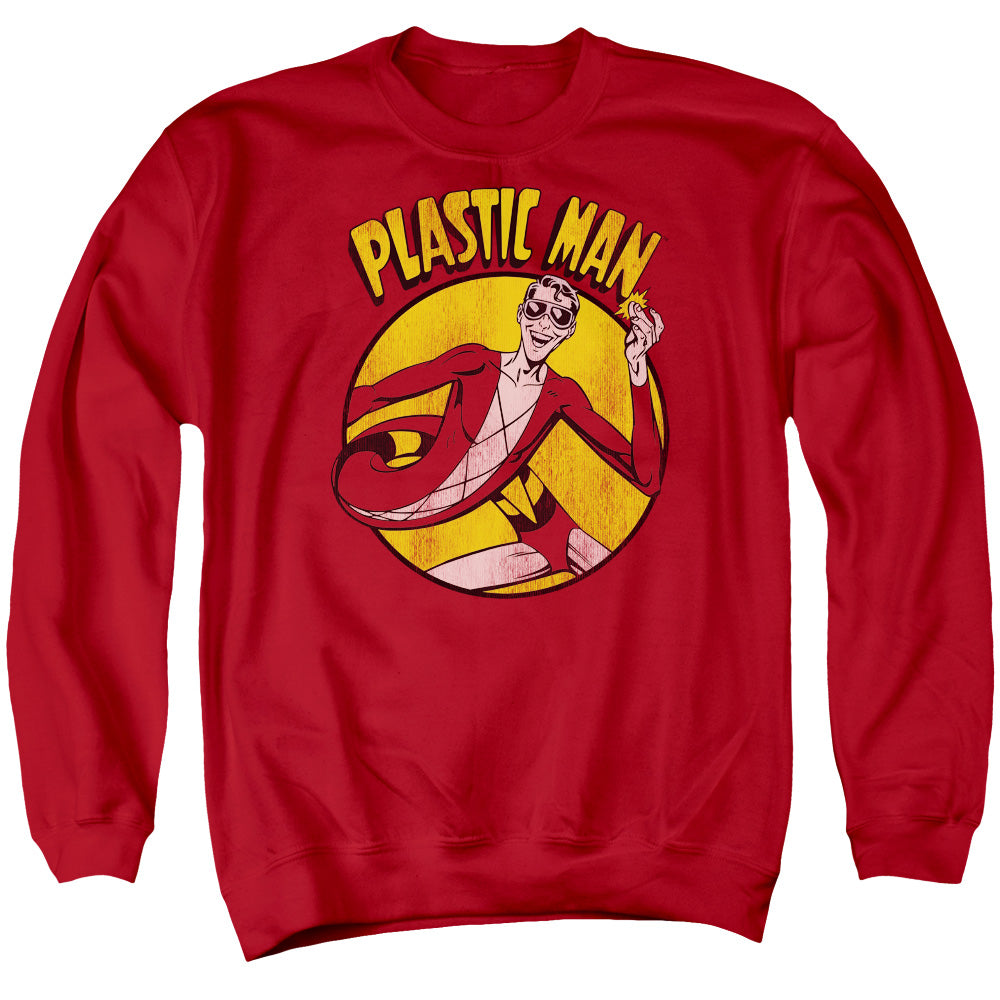 Dc Plastic Man Mens Crewneck Sweatshirt Red