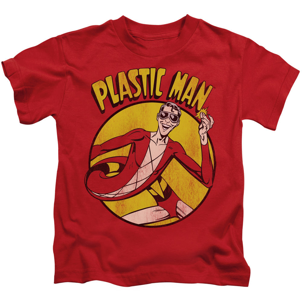 DC Comics Plastic Man Juvenile Kids Youth T Shirt Red Officially Licensed