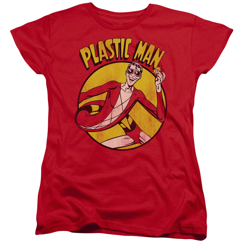 DC Comics Plastic Man Womens T Shirt Red Officially Licensed