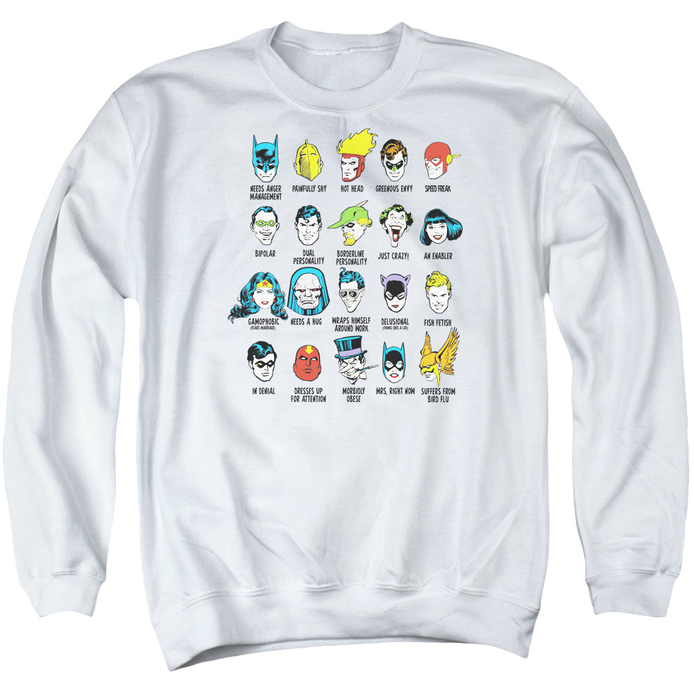 Dc Superhero Issues Mens Crewneck Sweatshirt White
