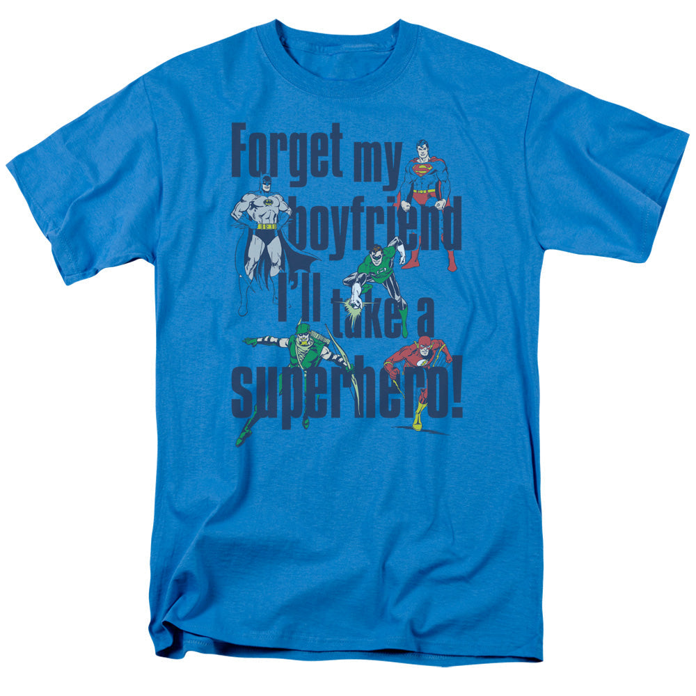 Dc Forget My Boyfriend Mens T Shirt Turquoise Officially Licensed
