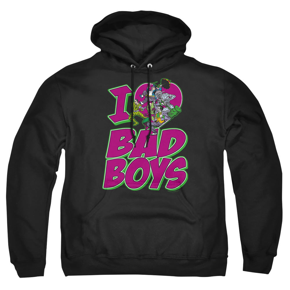 Dc I Heart Bad Boys Mens Hoodie Black Officially Licensed