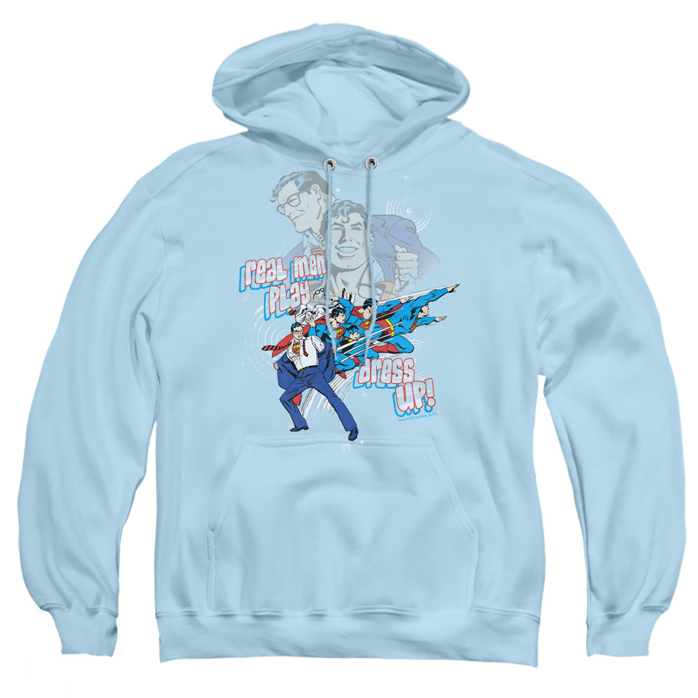 Dc Real Men Mens Hoodie Light Blue Officially Licensed