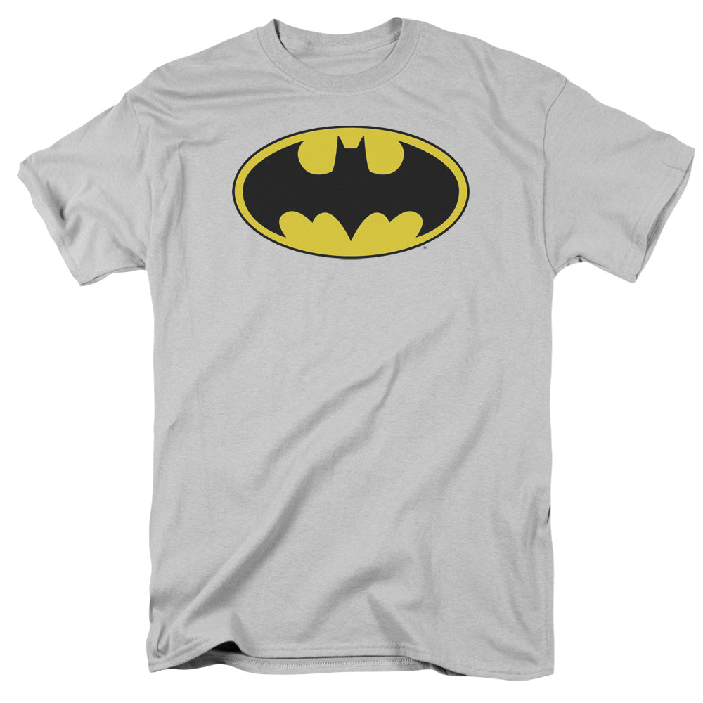Dc Batman Logo Mens T Shirt Silver Officially Licensed