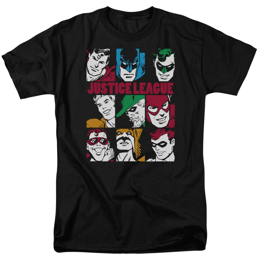 DC Comics Nine Blocks of Justice Mens T Shirt Black Officially Licensed