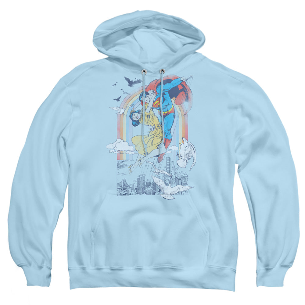 Dc Rainbow Love Mens Hoodie Light Blue Officially Licensed