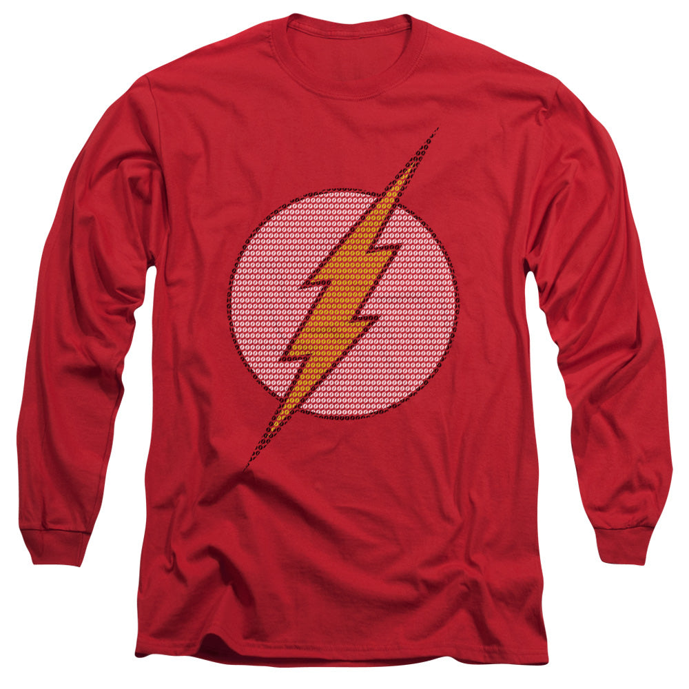 DC Comics Flash Flash Little Logos Mens Long Sleeve Shirt Red Officially Licensed
