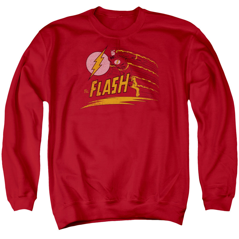 DC Comics Flash Like Lightning Mens Crewneck Sweatshirt Red Officially Licensed