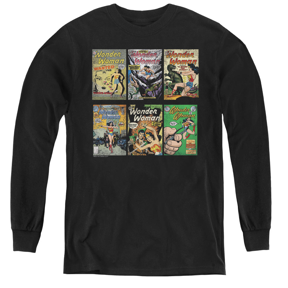 DC Comics Ww Covers Long Sleeve Kids Youth T Shirt Black Officially Licensed