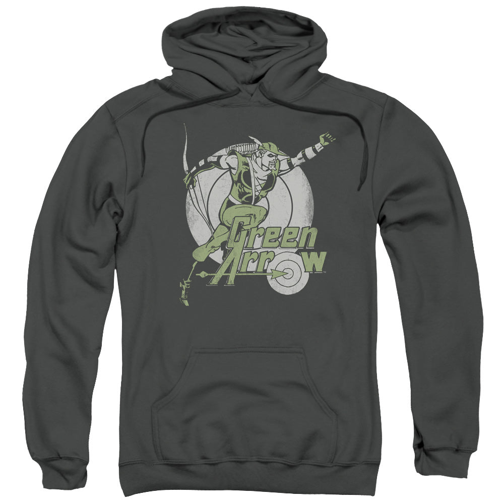 DC Comics Right on Target Mens Hoodie Charcoal Officially Licensed