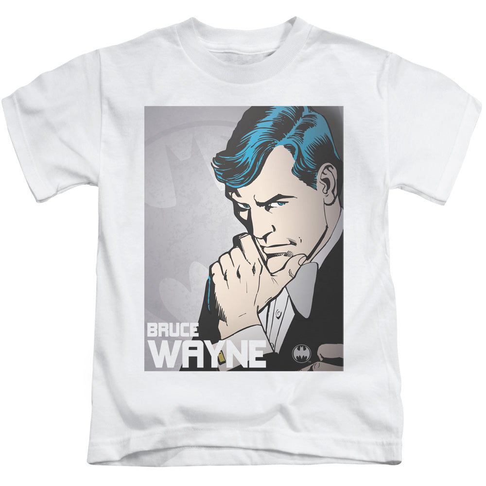 DC Comics Bruce Wayne Juvenile Kids Youth T Shirt White Officially Licensed