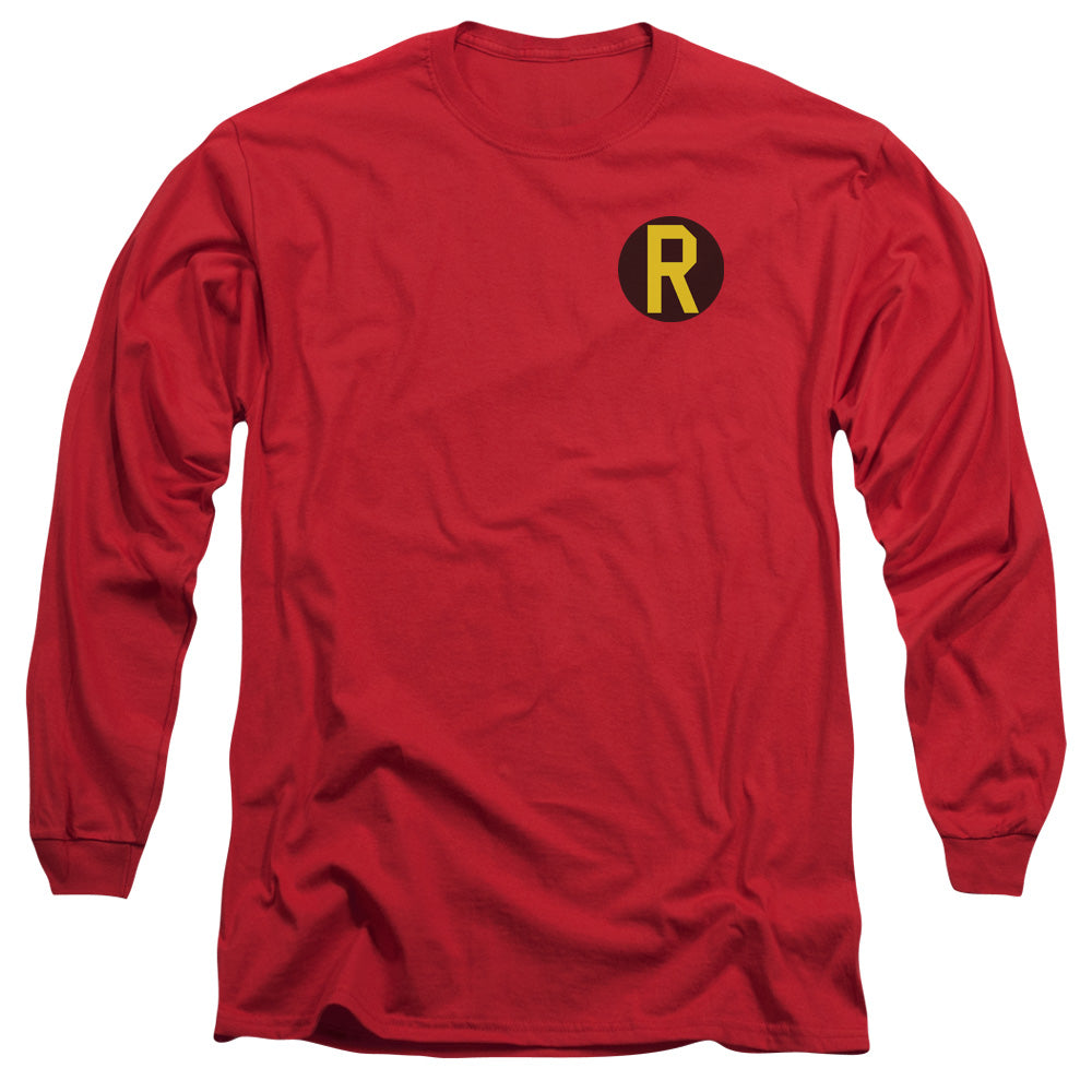 DC Comics Robin Logo Mens Long Sleeve Shirt Red Officially Licensed