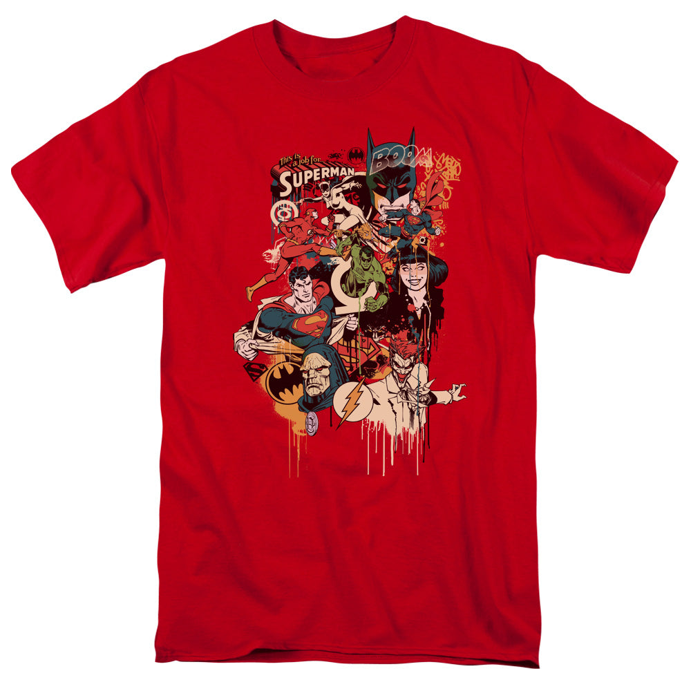 Dc Dripping Characters Mens T Shirt Red Officially Licensed