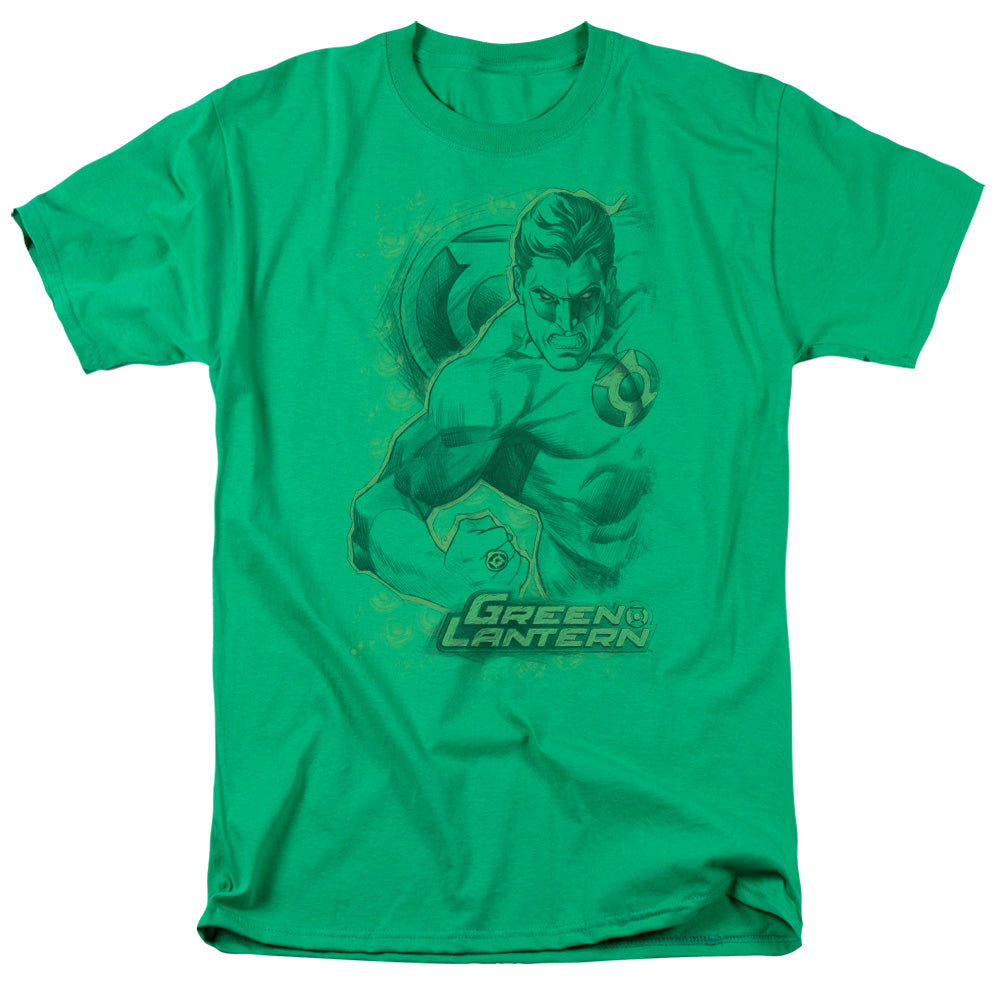 DC Comics Pencil Energy Mens T Shirt Kelly Green Officially Licensed