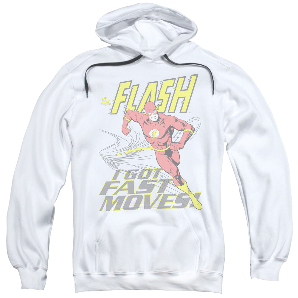 DC Comics Flash Fast Moves Mens Hoodie White Officially Licensed