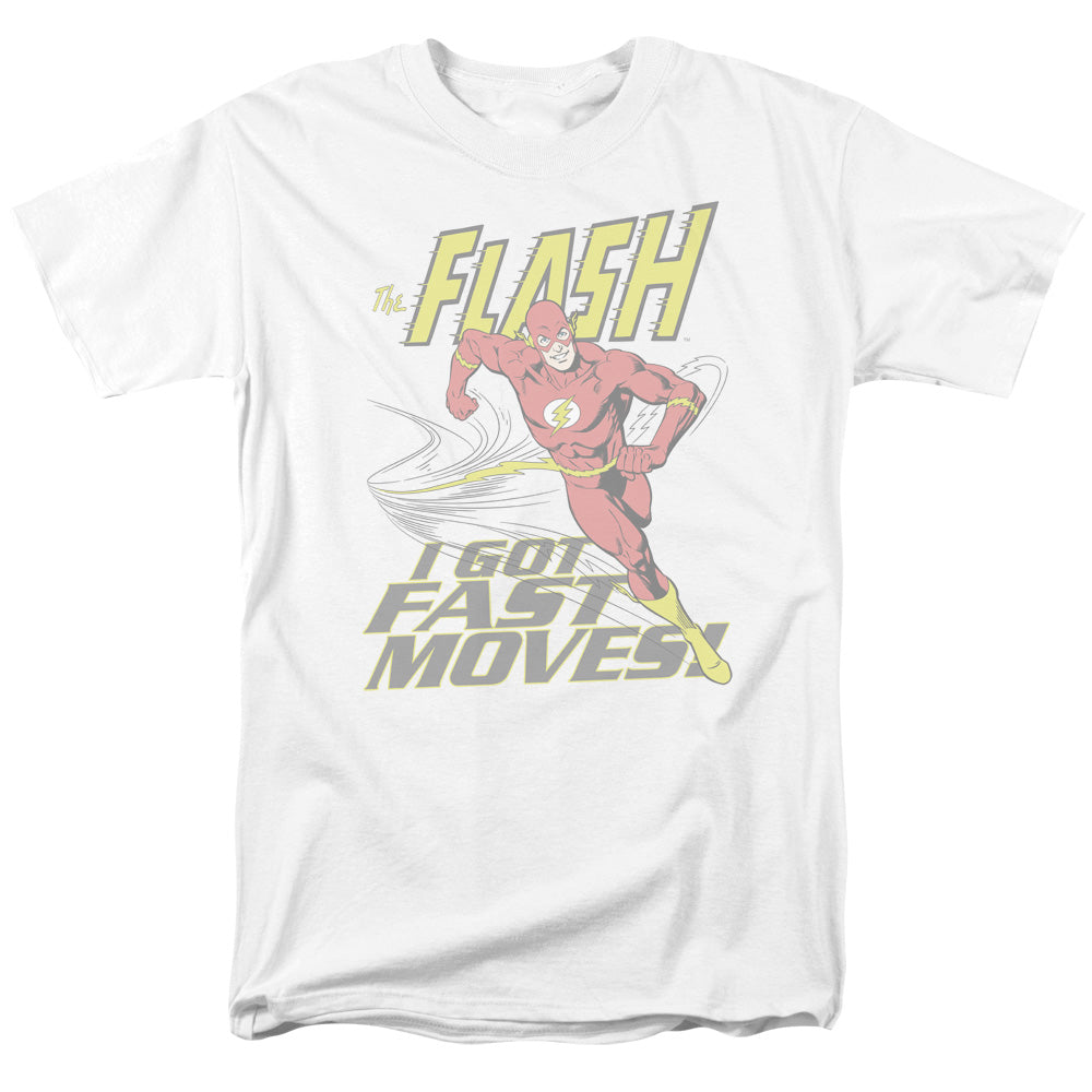 DC Comics Flash Fast Moves Mens T Shirt White Officially Licensed