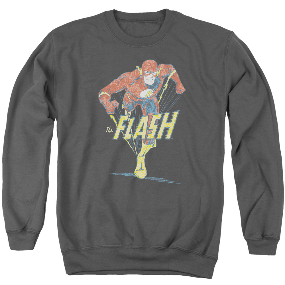 Dc Flash Desaturated Flash Mens Crewneck Sweatshirt Charcoal Officially Licensed