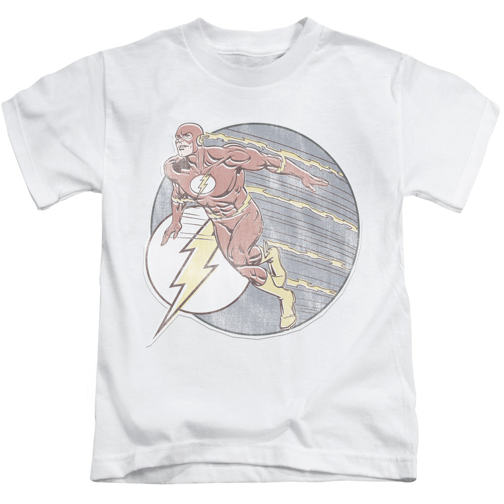 DC Comics Flash Retro Flash Iron on Juvenile Kids Youth T Shirt White Officially Licensed
