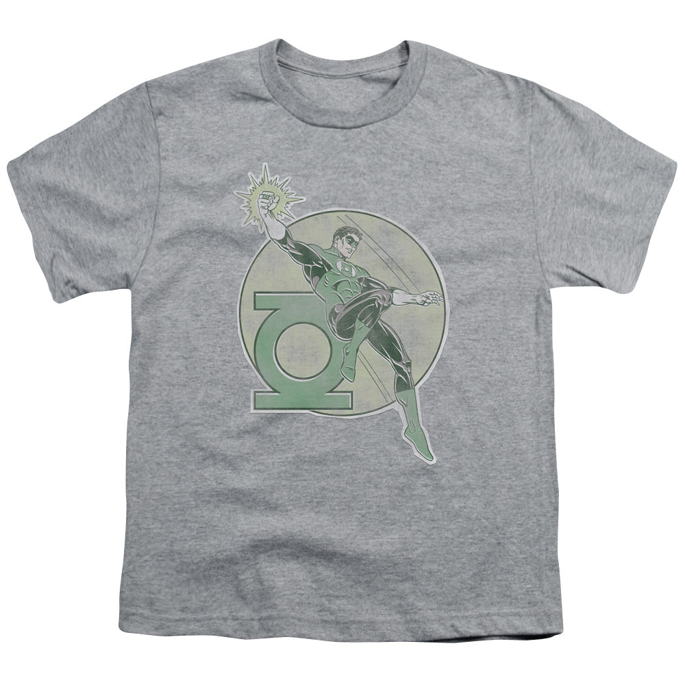 DC Comics Retro Lantern Iron on Kids Youth T Shirt Athletic Heather Officially Licensed