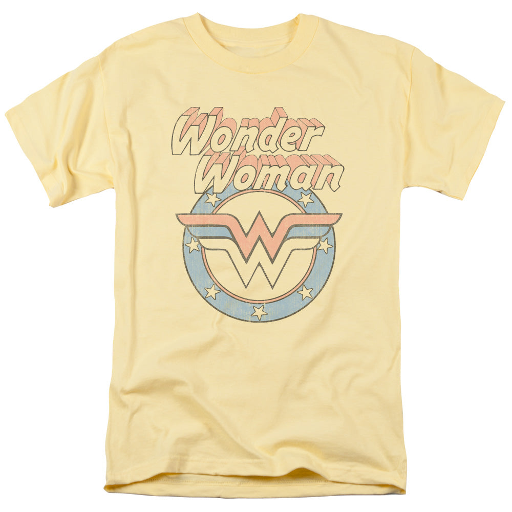 DC Comics Faded Wonder Mens T Shirt Yellow Officially Licensed
