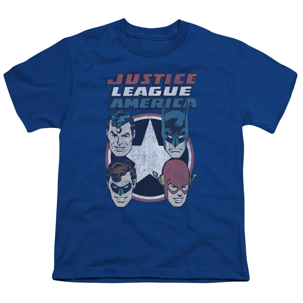 DC Comics 4 Stars Kids Youth T Shirt Royal Blue Officially Licensed