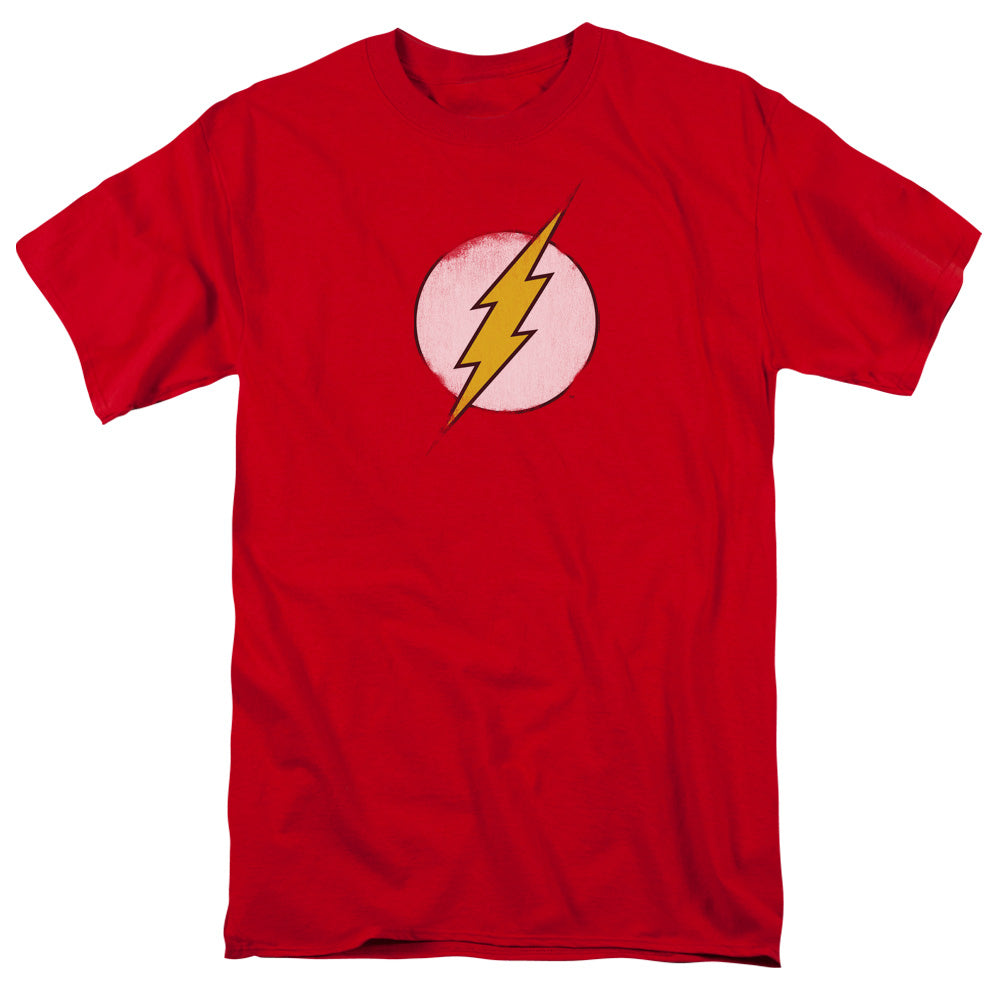 DC Comics Flash Rough Flash Logo Mens T Shirt Red Officially Licensed