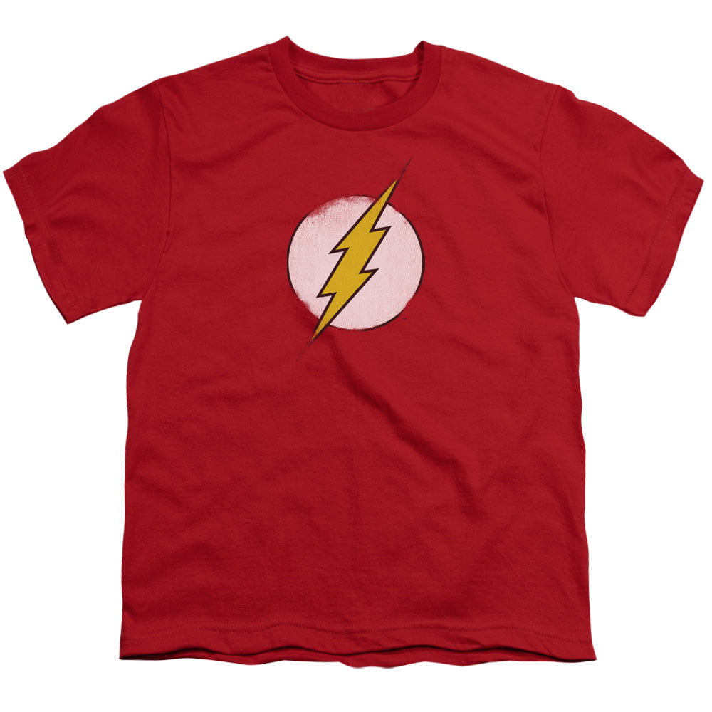 DC Comics Flash Rough Flash Logo Kids Youth T Shirt Red Officially Licensed