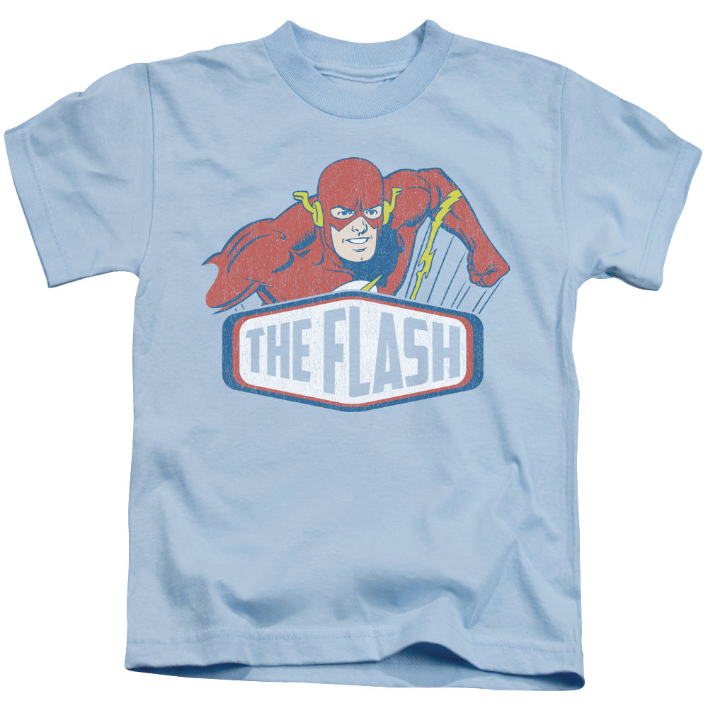 DC Comics Flash Flash Sign Juvenile Kids Youth T Shirt Light Blue Officially Licensed