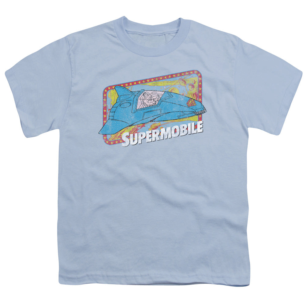 DC Comics Supermobile Kids Youth T Shirt Light Blue Officially Licensed
