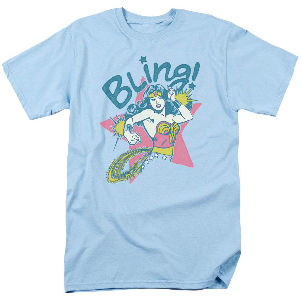 DC Comics Bling Mens T Shirt Light Blue Officially Licensed