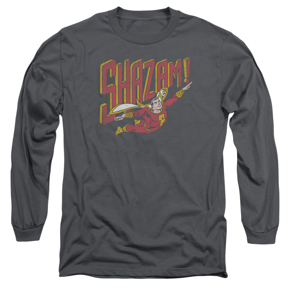 Dc Retro Marvel Mens Long Sleeve Shirt Charcoal Officially Licensed