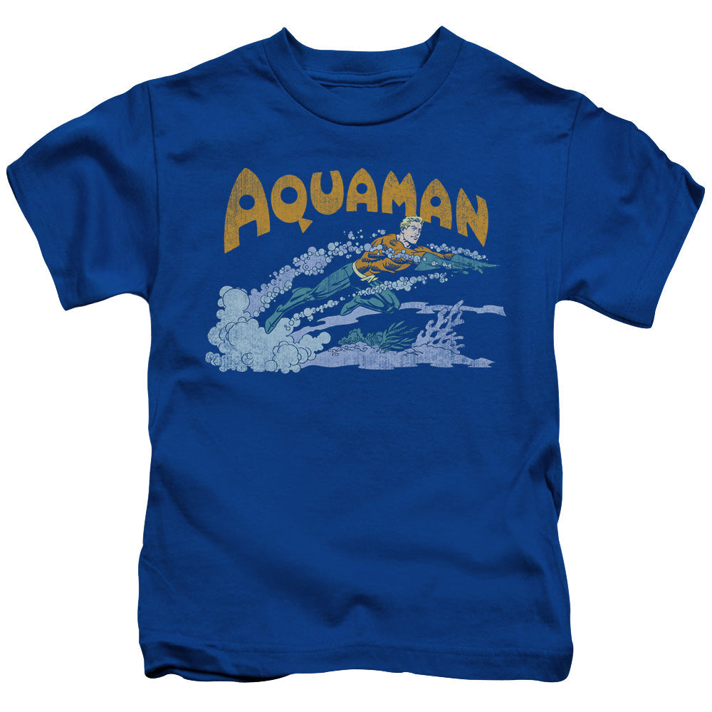DC Comics Aqua Swim Juvenile Kids Youth T Shirt Royal Blue Officially Licensed
