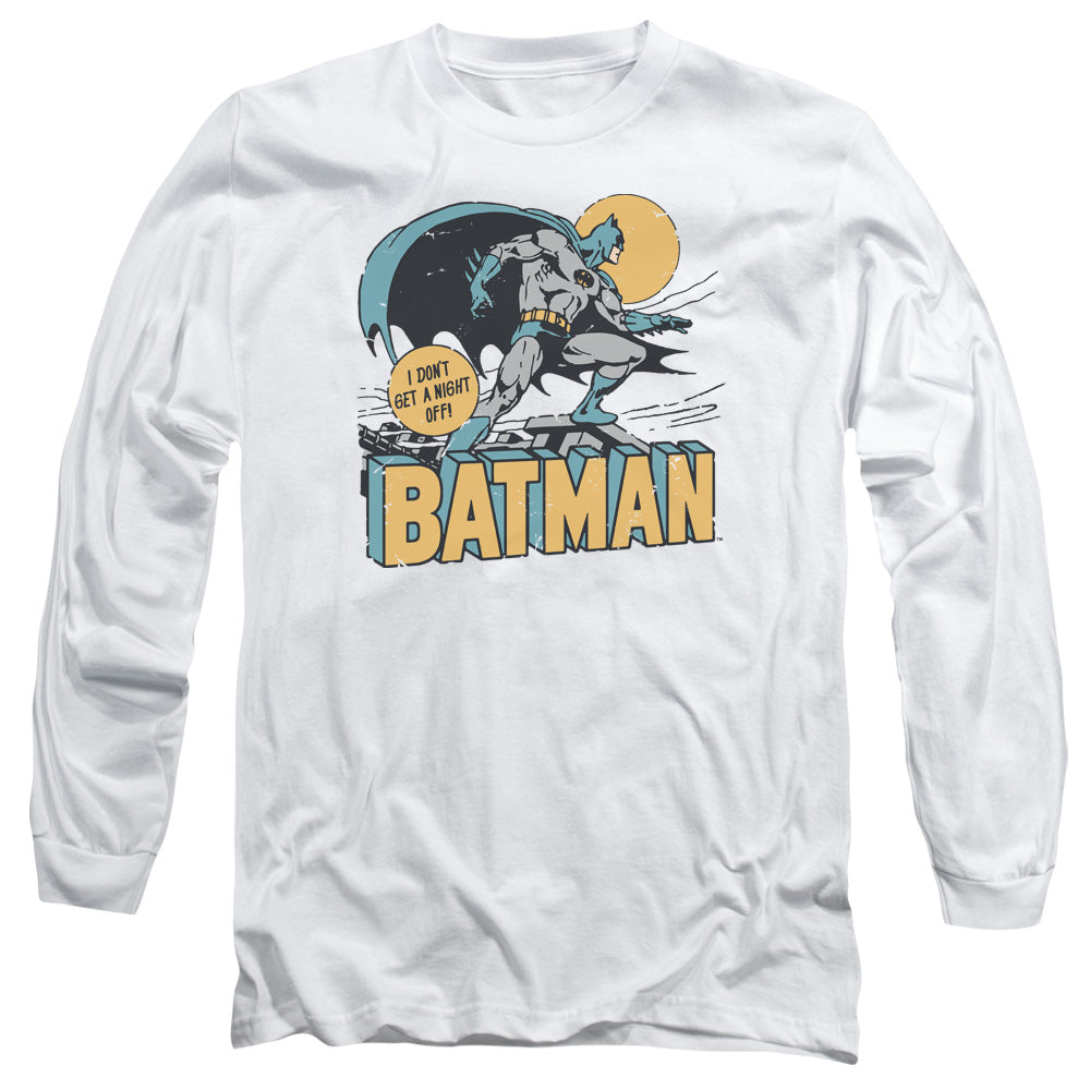 DC Comics Night Off Mens Long Sleeve Shirt White Officially Licensed