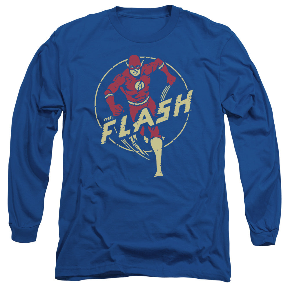 Dc Flash Flash Comics Mens Long Sleeve Shirt Royal Officially Licensed