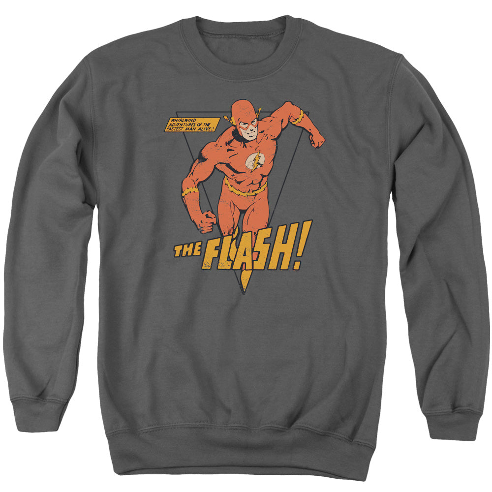 DC Comics Flash Whirlwind Mens Crewneck Sweatshirt Charcoal Officially Licensed