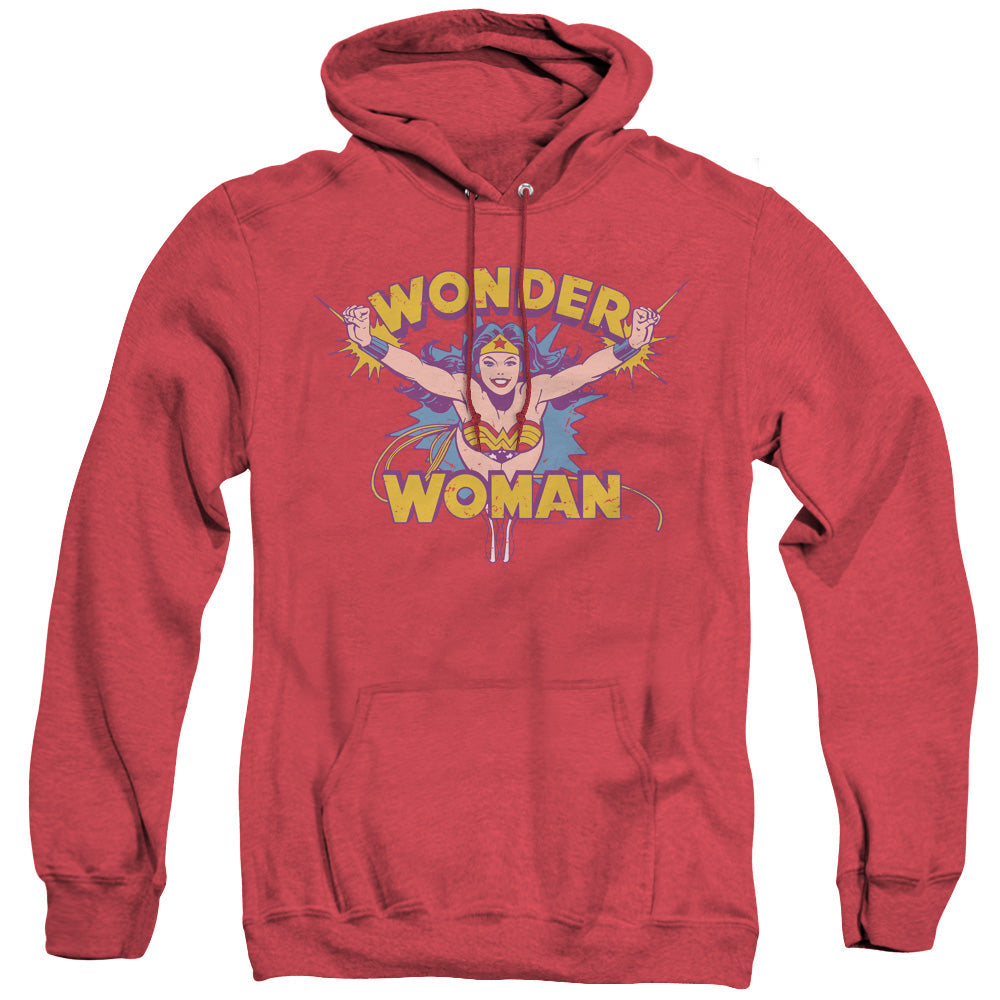 Dc Flying Through Mens Heather Hoodie Red Officially Licensed