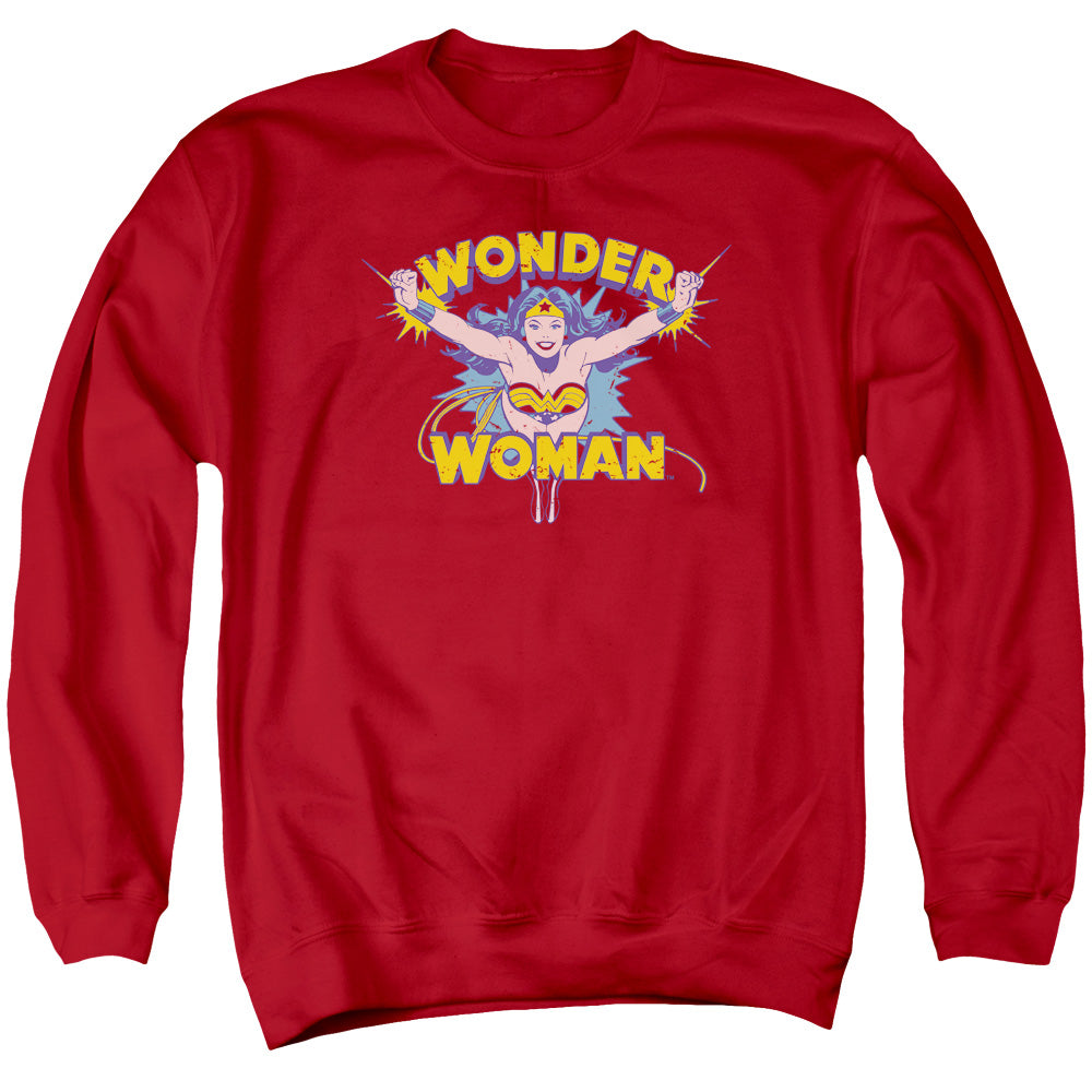 DC Comics Flying Through Mens Crewneck Sweatshirt Red Officially Licensed