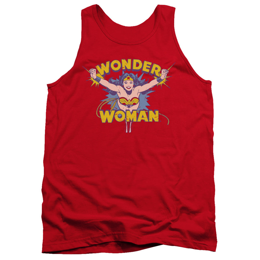 DC Comics Flying Through Mens Tank Top Shirt Red Officially Licensed