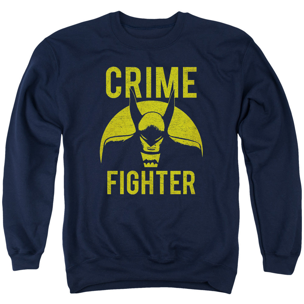 DC Comics Fight Crime Mens Crewneck Sweatshirt Navy Blue Officially Licensed