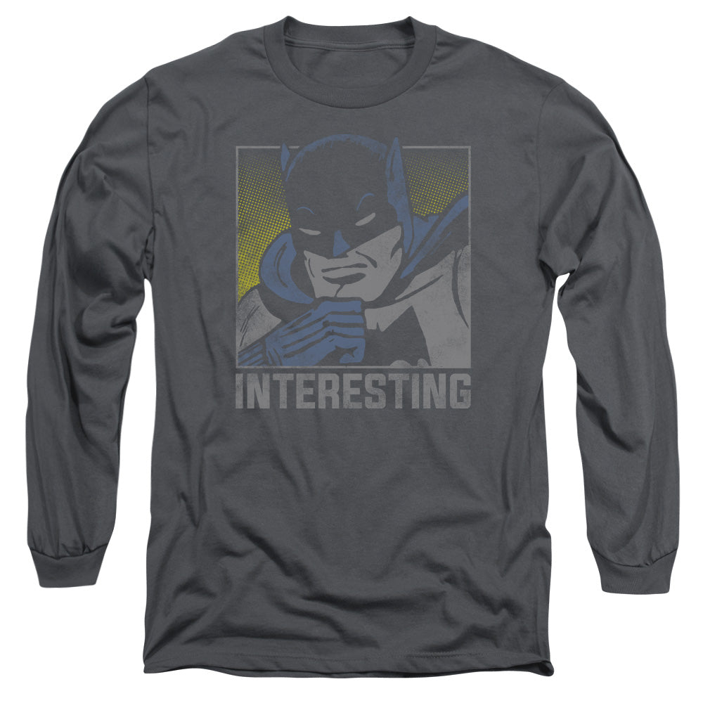 DC Comics Interesting Mens Long Sleeve Shirt Charcoal Officially Licensed