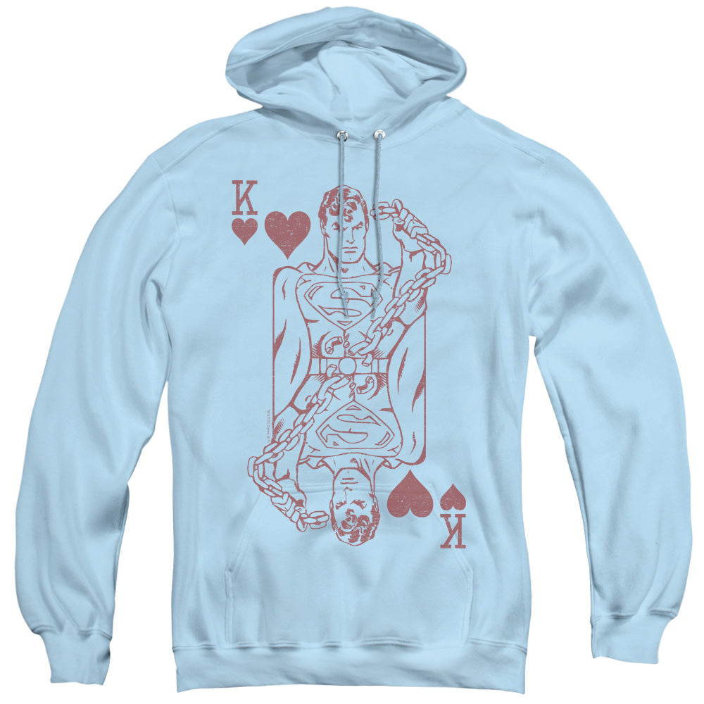 DC Comics Super Card Mens Hoodie Light Blue Officially Licensed