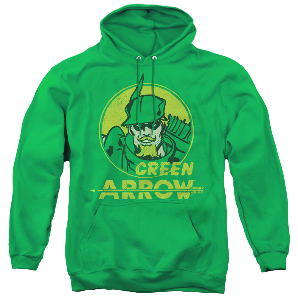 DC Comics Archer Circle Mens Hoodie Kelly Green Officially Licensed