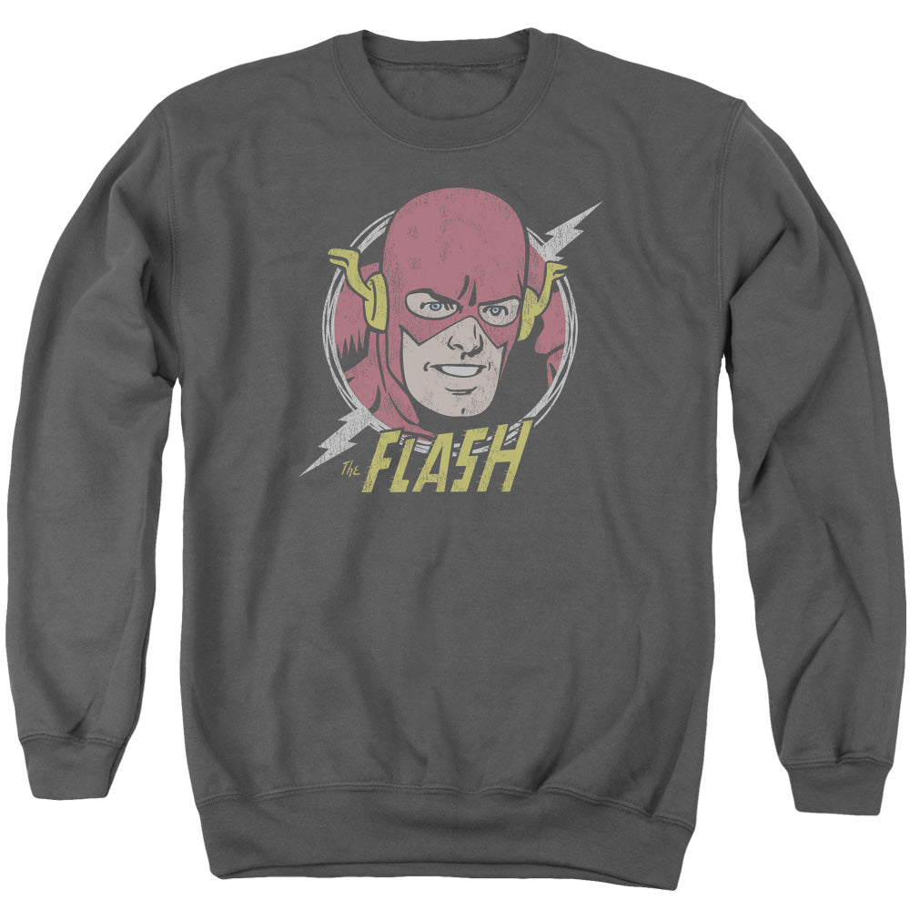 Dc Flash Vintage Voltage Mens Crewneck Sweatshirt Charcoal Officially Licensed
