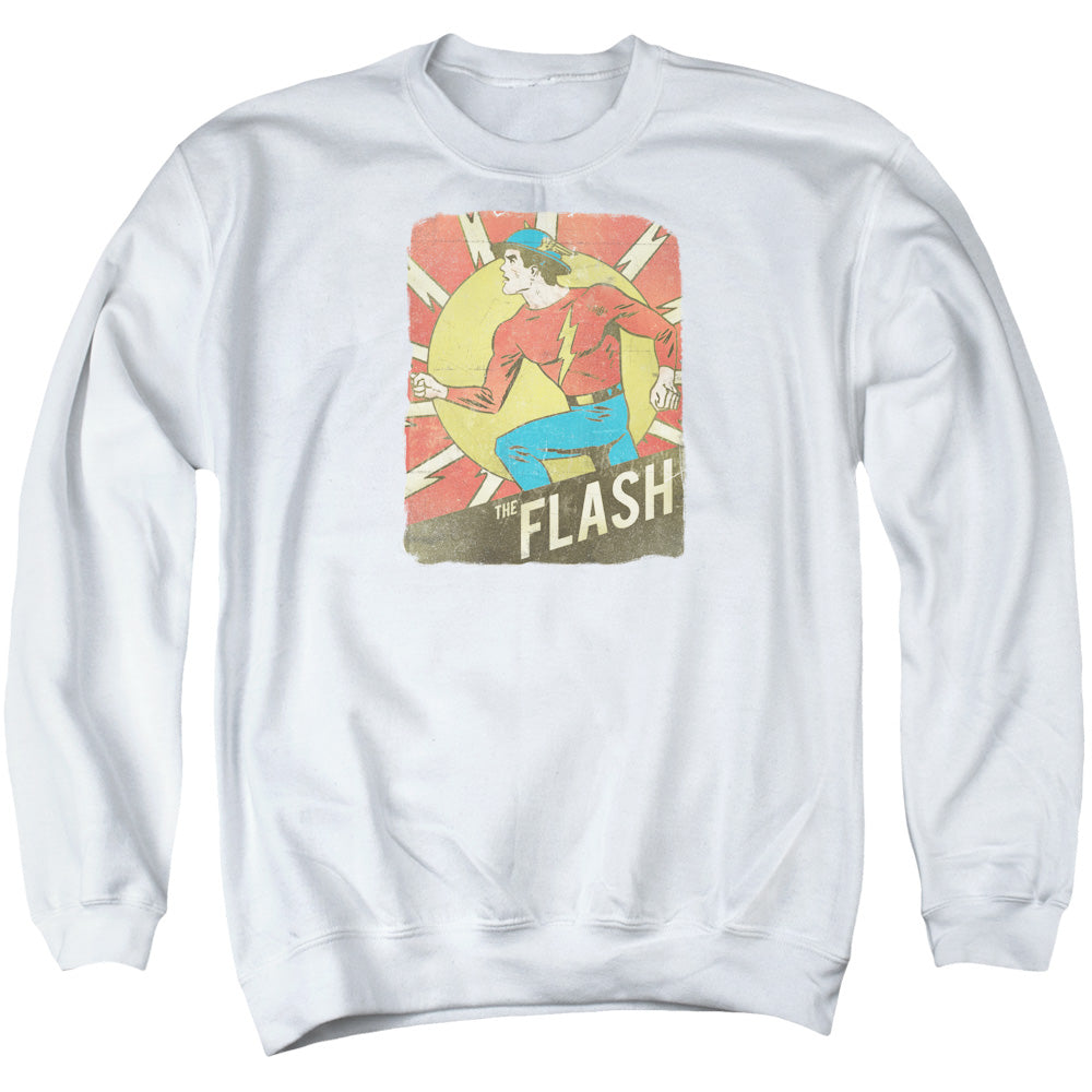 Dc Flash Tattered Poster Mens Crewneck Sweatshirt White Officially Licensed