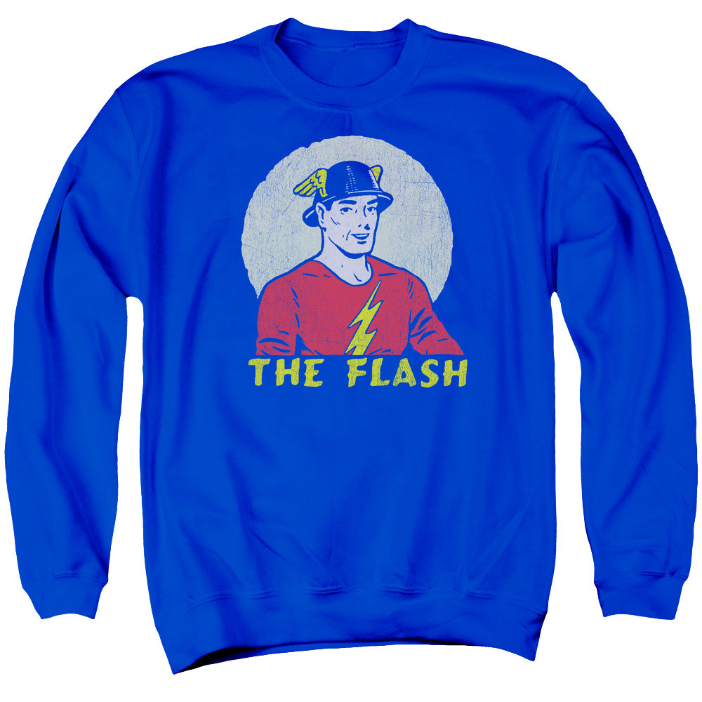 Dc Flash Faded Circle Mens Crewneck Sweatshirt Royal Officially Licensed
