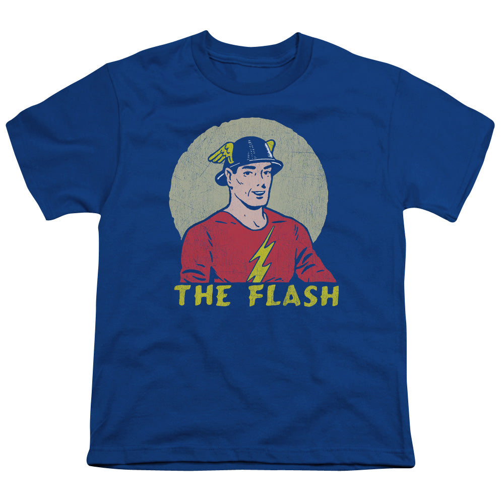 DC Comics Flash Faded Circle Kids Youth T Shirt Royal Blue Officially Licensed