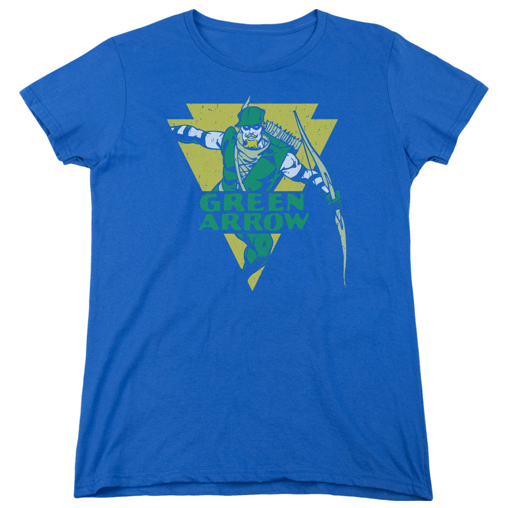 DC Comics Distressed Arrow Womens T Shirt Royal Blue Officially Licensed