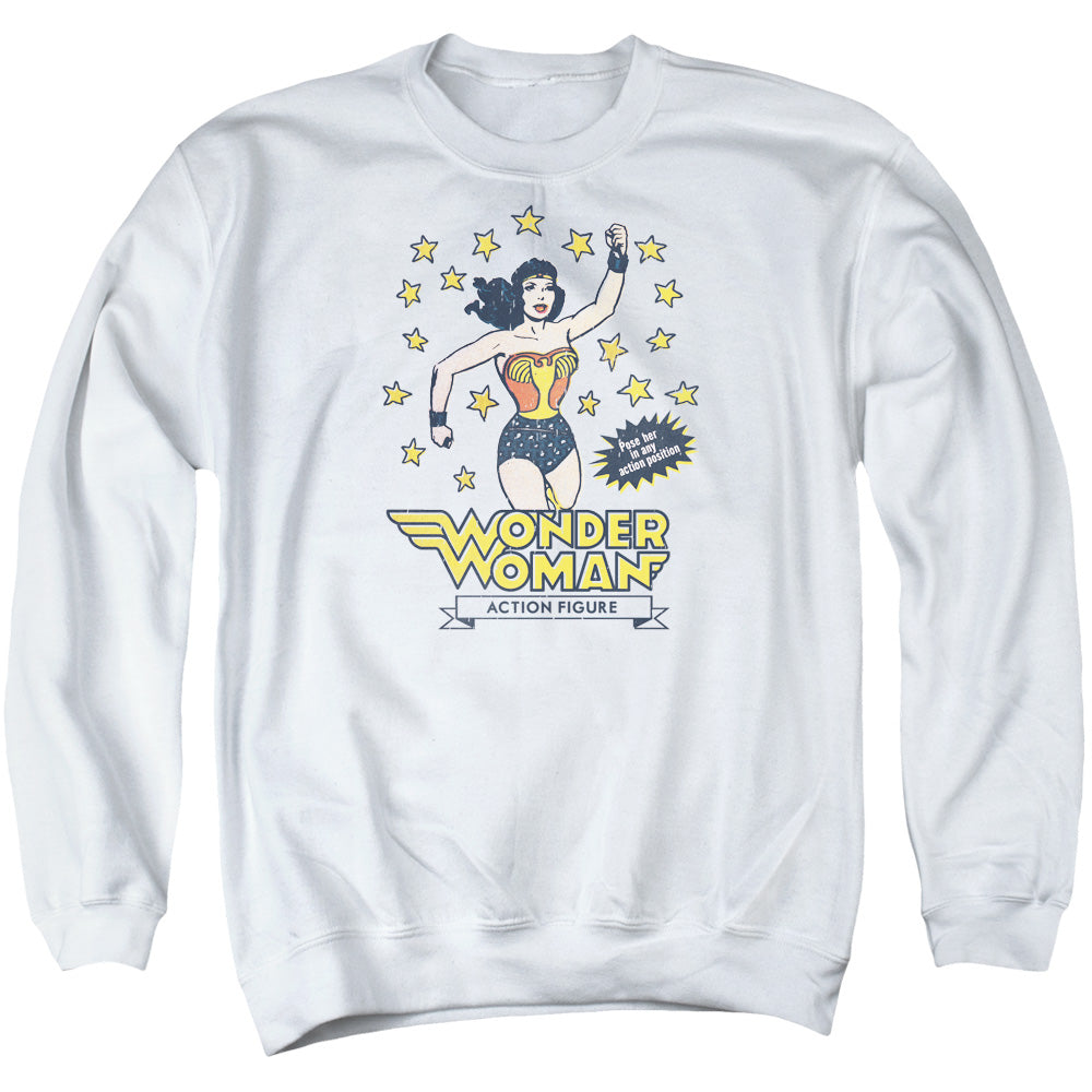 Dc Action Figure Mens Crewneck Sweatshirt White