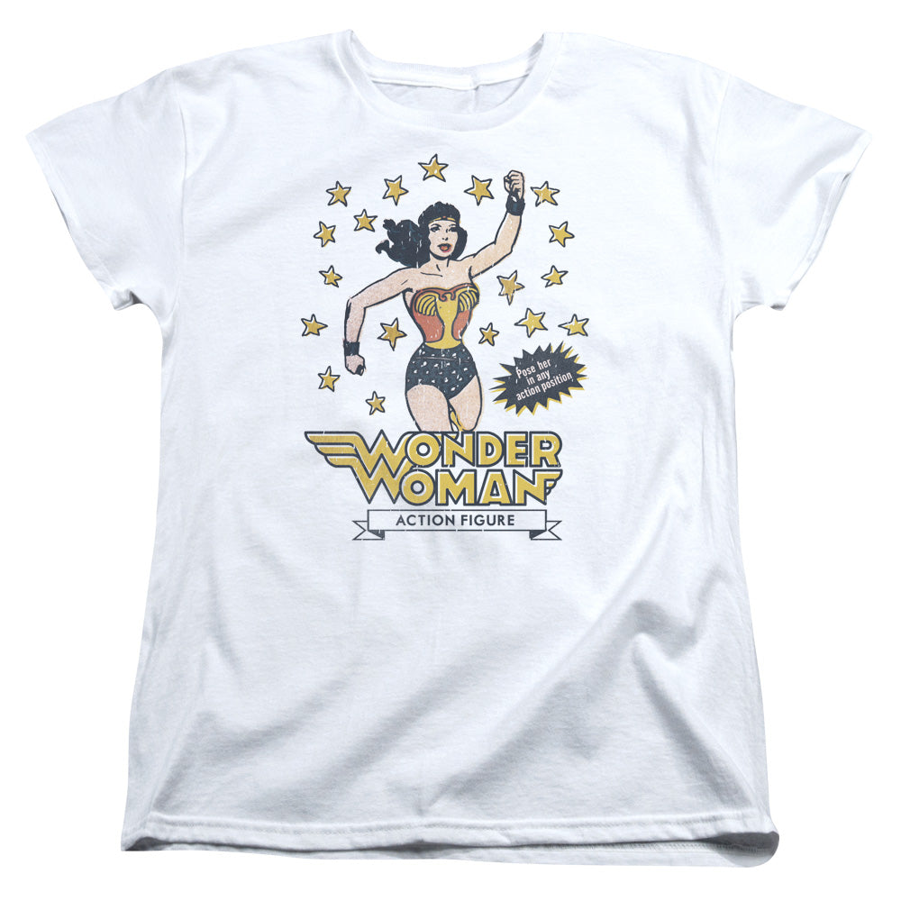 DC Comics Action Figure Womens T Shirt White Officially Licensed