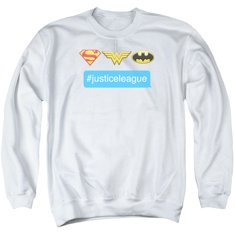 Dc Hashtag Jla Mens Crewneck Sweatshirt White